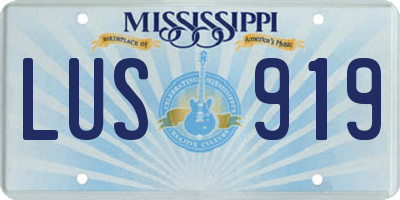 MS license plate LUS919