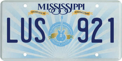 MS license plate LUS921