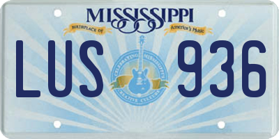 MS license plate LUS936