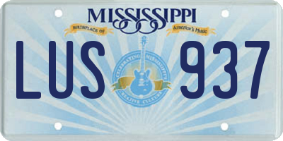 MS license plate LUS937