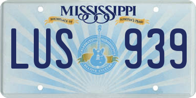 MS license plate LUS939