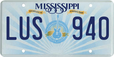 MS license plate LUS940
