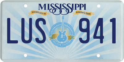 MS license plate LUS941