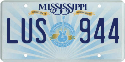 MS license plate LUS944