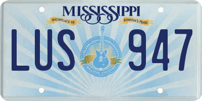 MS license plate LUS947