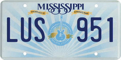 MS license plate LUS951