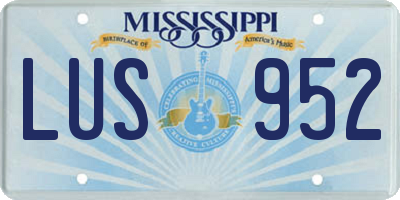 MS license plate LUS952