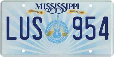 MS license plate LUS954