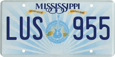 MS license plate LUS955