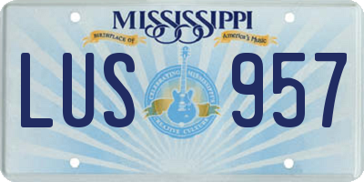 MS license plate LUS957