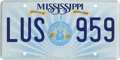 MS license plate LUS959