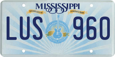 MS license plate LUS960