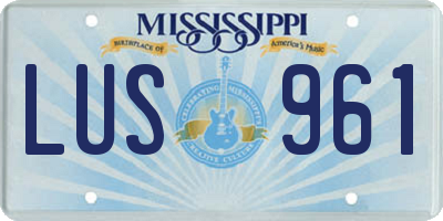 MS license plate LUS961
