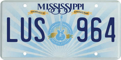 MS license plate LUS964