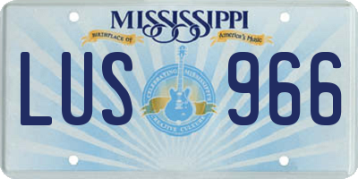 MS license plate LUS966