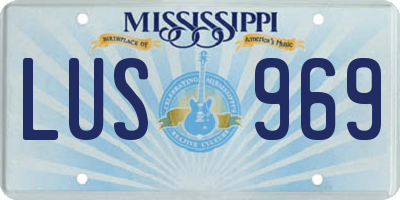 MS license plate LUS969