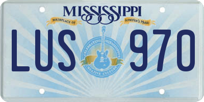 MS license plate LUS970