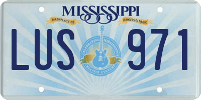MS license plate LUS971