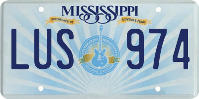 MS license plate LUS974