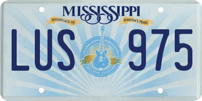 MS license plate LUS975