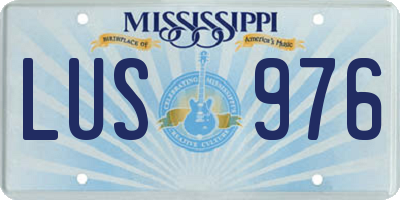 MS license plate LUS976