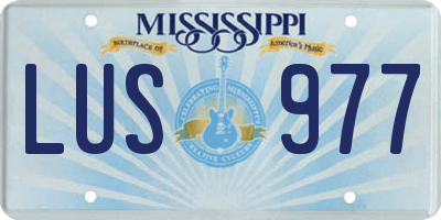 MS license plate LUS977