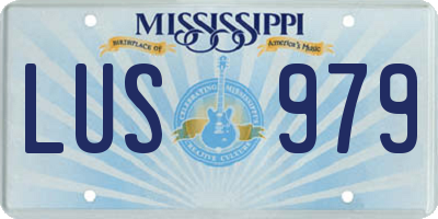 MS license plate LUS979