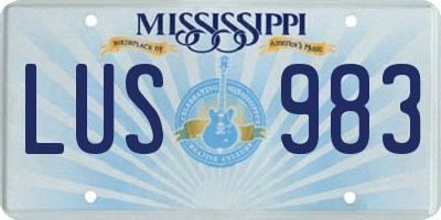MS license plate LUS983