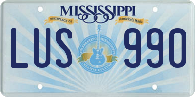 MS license plate LUS990