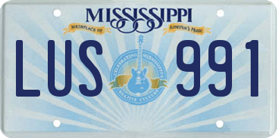 MS license plate LUS991