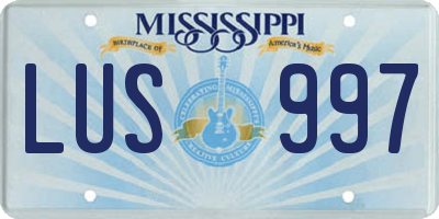 MS license plate LUS997