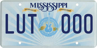 MS license plate LUT000