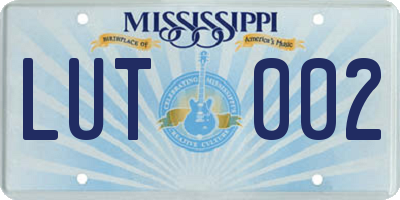 MS license plate LUT002