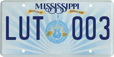 MS license plate LUT003