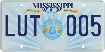 MS license plate LUT005