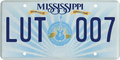 MS license plate LUT007