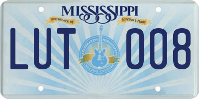 MS license plate LUT008