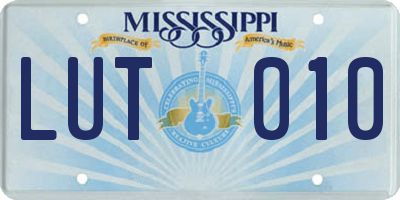MS license plate LUT010