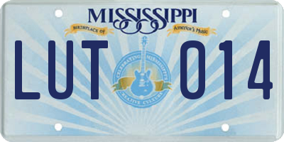 MS license plate LUT014
