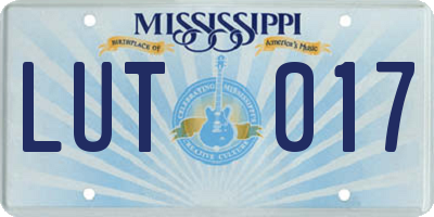 MS license plate LUT017