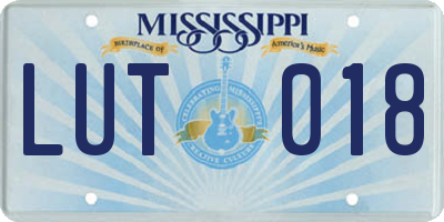 MS license plate LUT018