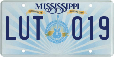 MS license plate LUT019