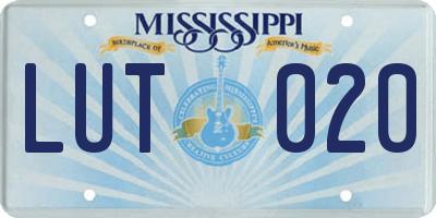 MS license plate LUT020