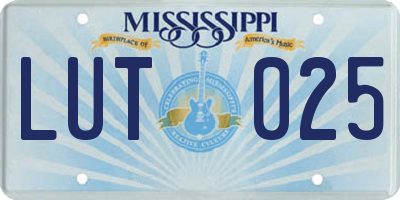 MS license plate LUT025