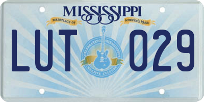 MS license plate LUT029
