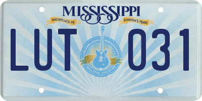 MS license plate LUT031