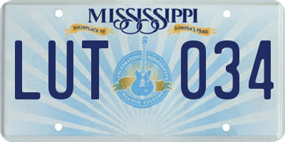 MS license plate LUT034