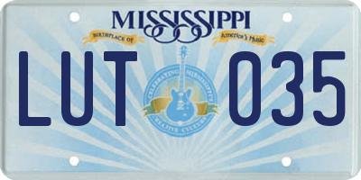 MS license plate LUT035
