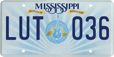 MS license plate LUT036