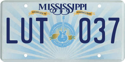 MS license plate LUT037